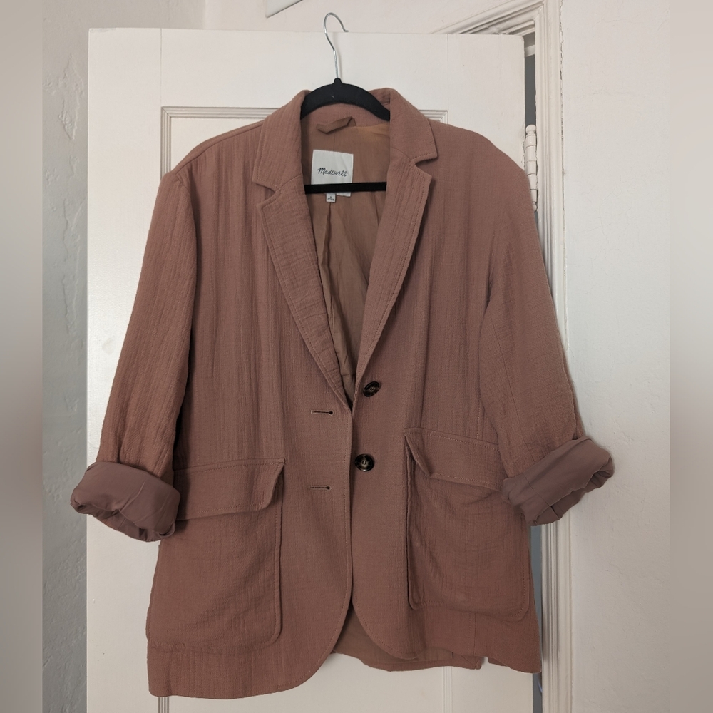 Madewell cotton-linen Larsen Blazer GUC - Picture 3 of 6